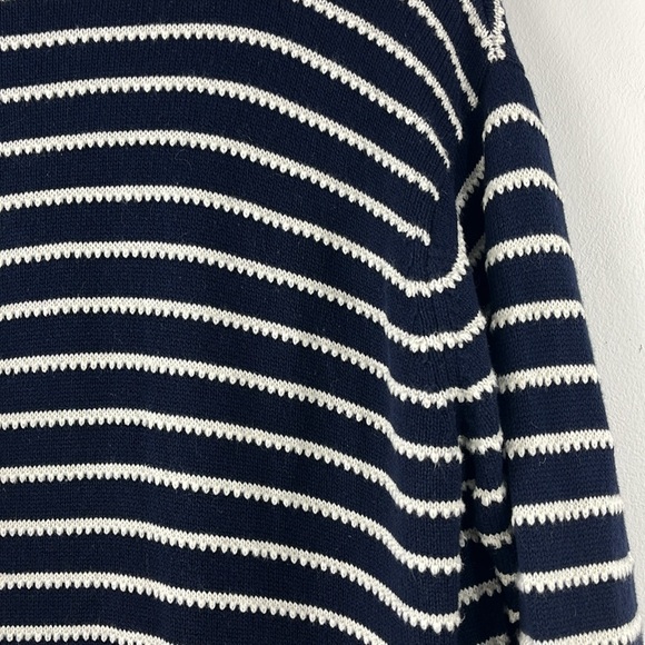 Talbots Cashmere Blend Navy White Open Front Textured Cardigan Sweater Size 2xP - Picture 11 of 12